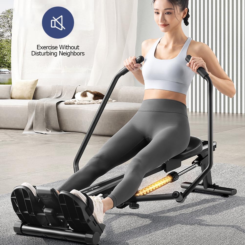 Wioślarz do domowej siłowni, 12 poziomów regulacji oporu, nośność 120 kg, składany, monitor LCD do treningu cardio całego ciała