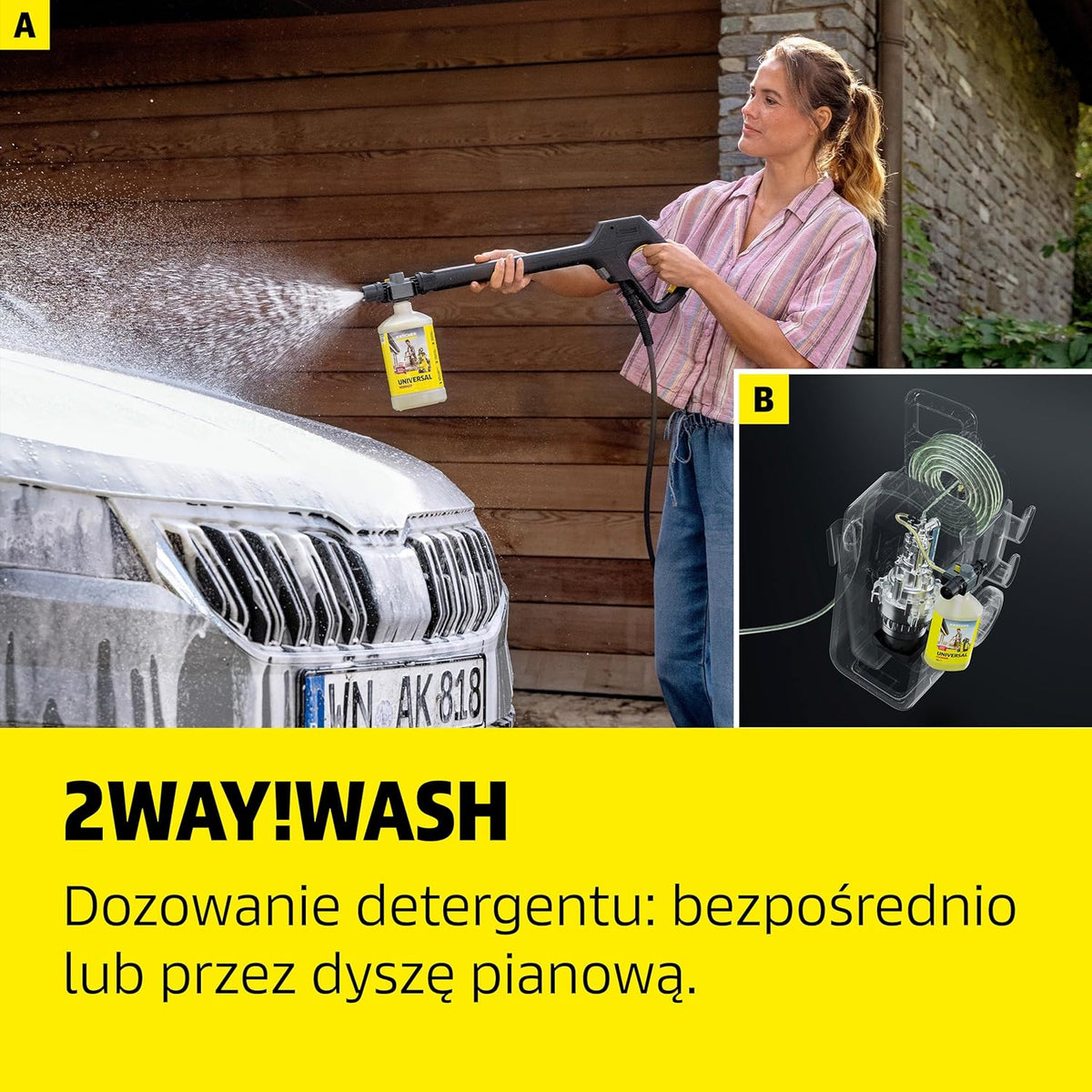 Kärcher Myjka ciśnieniowa K 5 Power Control, 145 bar, 500 l/h, wydajność powierzchniowa: 40 m²/h, filtr wody, waga: 13 kg, wąż ciśnieniowy i pistolet, lanca rotacyjna i dysza strumieniowa