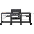Grill gazowy do gotowania na świeżym powietrzu – 12 kW – 4 palniki – czarny