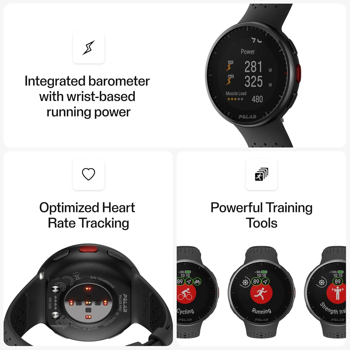 Polar Pacer Pro z Sensor tętna Polar H10 - Zaawansowany Zegarek Sportowy GPS - Pomiar Tętna Nadgarstka, dla kobiet i mężczyzn, Do biegania Treningów, Obserwacja snu Aktywności