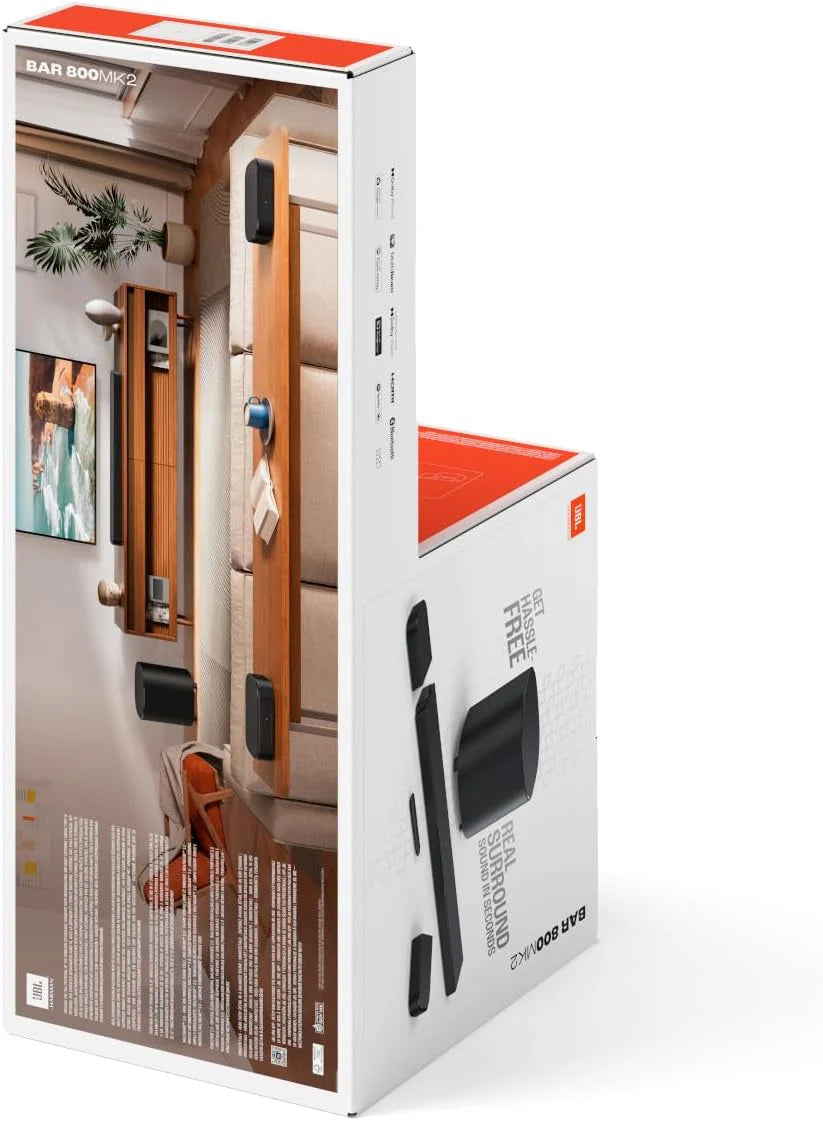 JBL Bar 1300 MK2 – 11.1.4-kanałowy soundbar Bluetooth do telewizora z odłączanymi głośnikami, 8-calowym subwooferem, Dolby Atmos i DTS:X, HDMI eARC, Wi-Fi, PureVoice 2.0 i MultiBeam 3.0, czarny