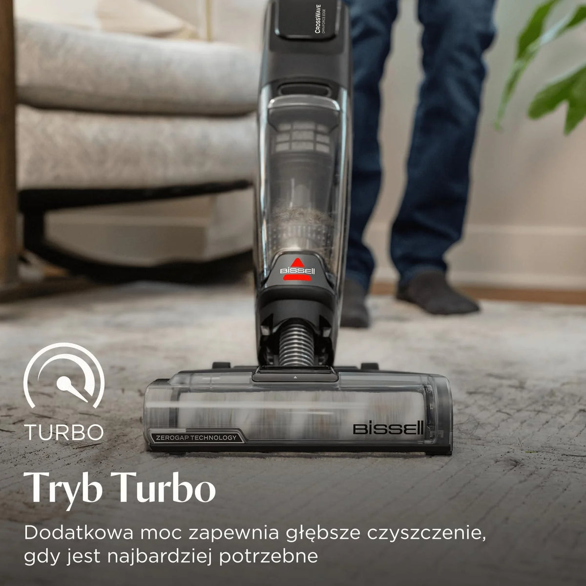 BISSELL CrossWave OmniForce, Odkurzacz Bezprzewodowy Mokro i Sucho, Odkurzanie i Mycie lub tryb Wyłącznie Odkurzania, Odkurzacz Piorący o Wysokiej Mocy, 240m² Czyszczenia Wielopowierzchniowego, 3912N