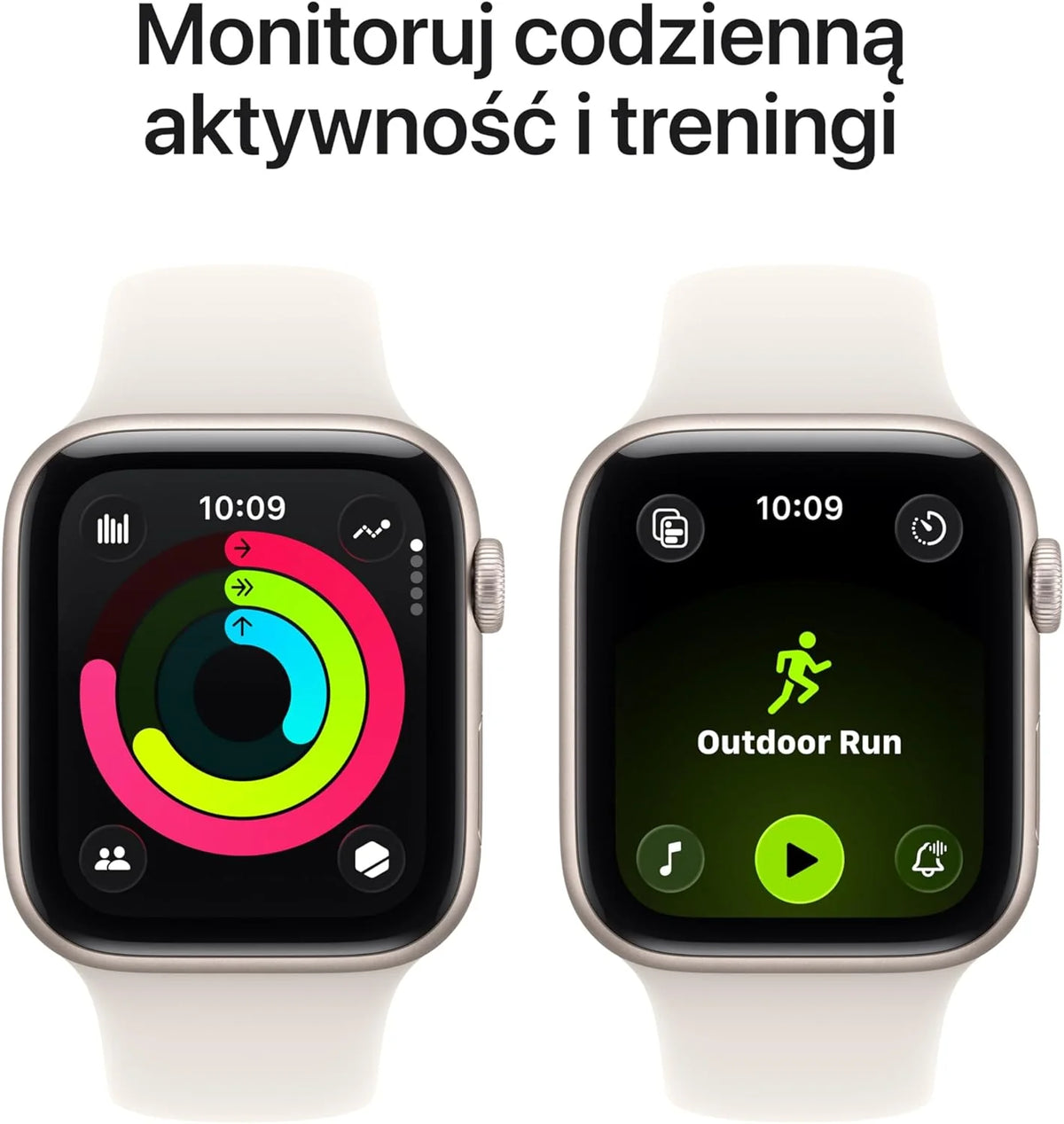 Apple Watch SE 3 GPS 44 mm Smartwatch, koperta z aluminium kolor Północ i Pasek sportowy w kolorze Północ - M/L. Monitor fitness i snu, monitor pracy serca
