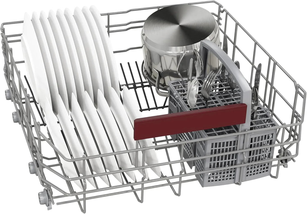 Neff S125EBS16E, N 50, inteligentna zmywarka do naczyń 60 cm, do zmywarki, wyprodukowano w Niemczech, kosz na sztućce, bardzo cichy, otwarty, intensywne czyszczenie w 70ºC, ulubiona, stal