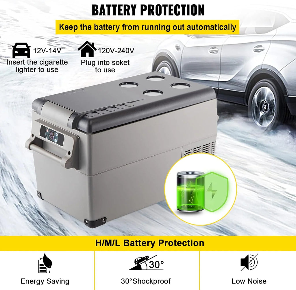 VEVOR Przenośna lodówka elektryczna 80 W, 12/24 V, wydajne chłodzenie -20℃ - 20℃ z niskim poziomem hałasu 45 dB, do samochodów i kamperów (55 l)