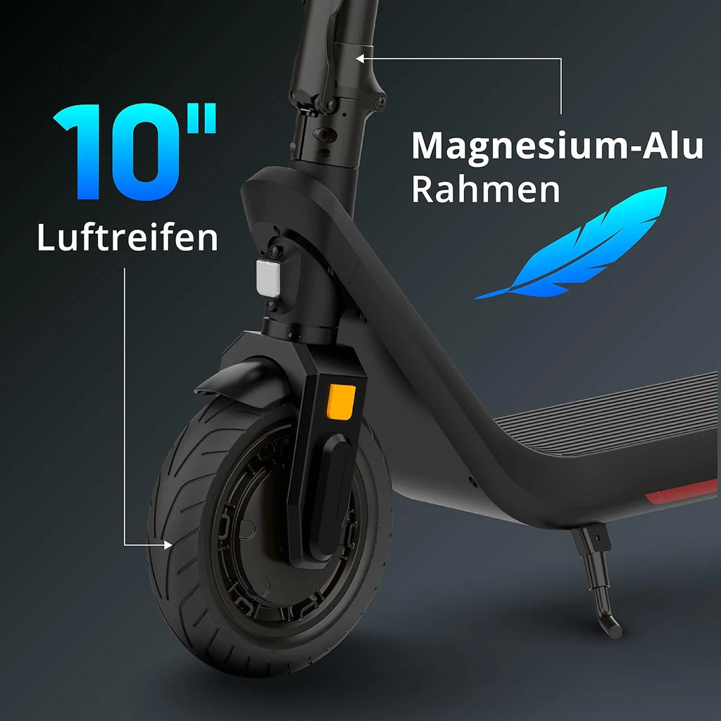Odys Składany skuter elektryczny z dopuszczeniem do ruchu drogowego i przyłączeniowym (w zależności od modelu, zasięg do 100 km i do 140 kg masy całkowitej, opony powietrzne, maks. 20 km/h, układ