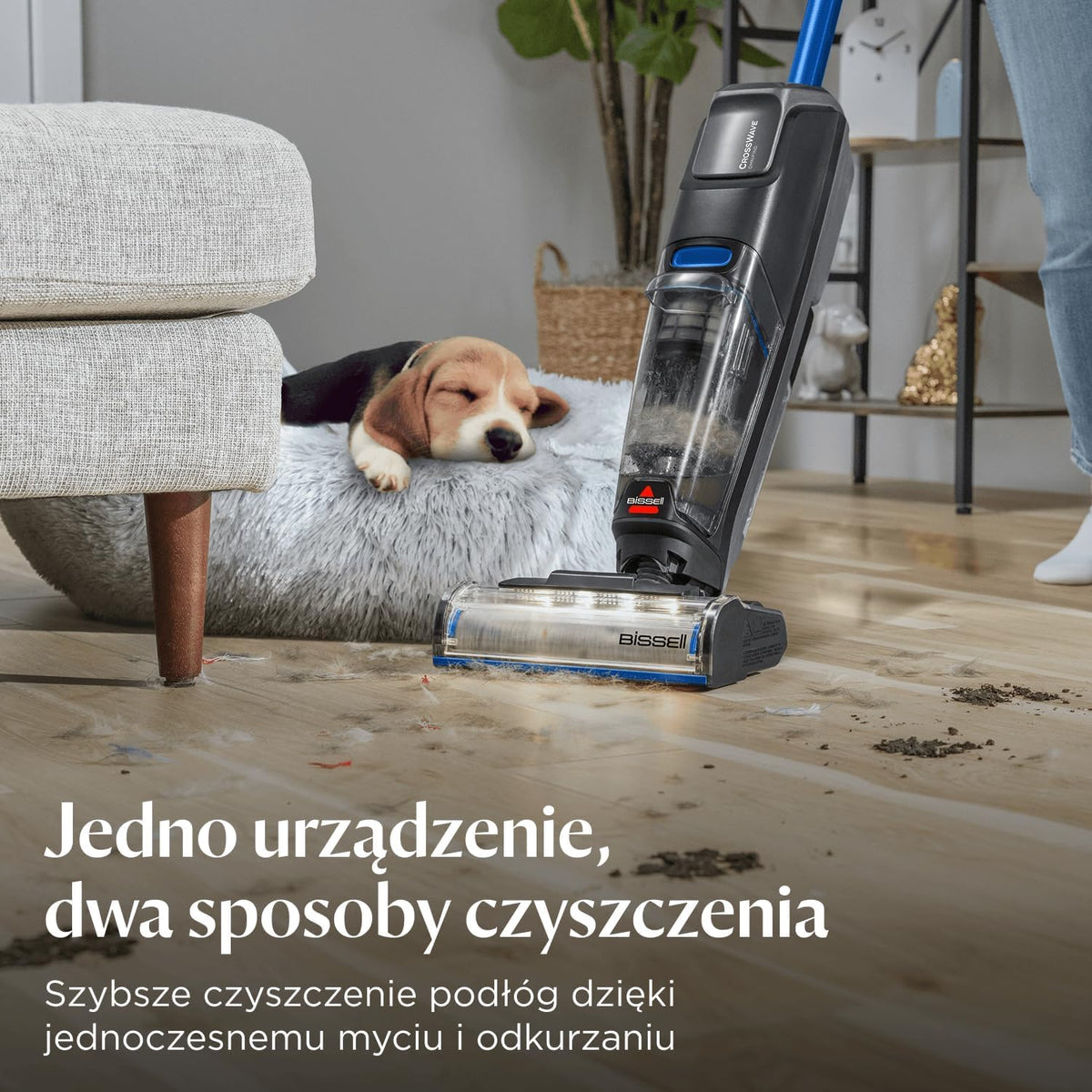 BISSELL CrossWave OmniForce, Odkurzacz Bezprzewodowy Mokro i Sucho, Odkurzanie i Mycie lub tryb Wyłącznie Odkurzania, Odkurzacz Piorący o Wysokiej Mocy, 240m² Czyszczenia Wielopowierzchniowego, 3912N