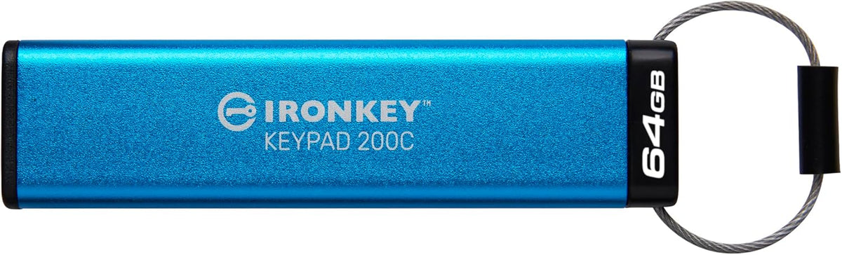 Kingston Klawiatura IronKey 200 typu A szyfrowana sprzętowo pamięć flash USB FIPS 140-3 poziom 3 (w toku) z 256-bitowym szyfrowaniem sprzętowym XTS-AES - IKKP200/512GB