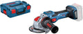 Bosch Professional system 18V: akumulatorowa szlifierka kątowa BITURBO GWX 18V-15 SC (1 moduł Bluetooth, rękojeść dodatkowa, osłona, walizka L-BOXX)