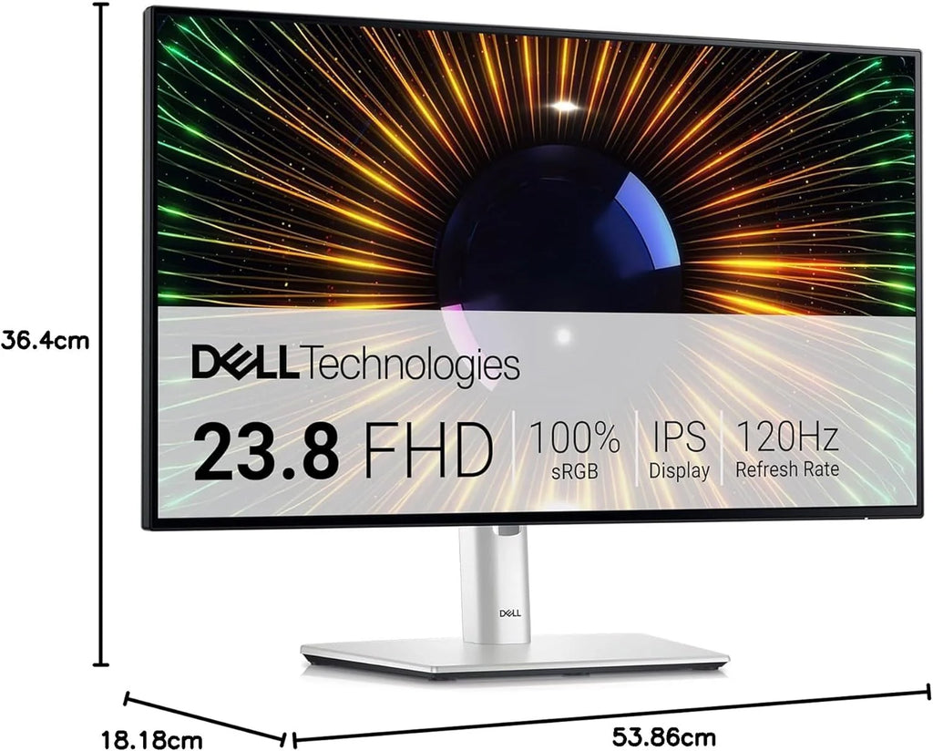 Dell U2724D UltraSharp 27-calowy monitor QHD (2560 x 1440), 120 Hz, IPS Black, 5 ms, 98% DCI-P3, 2X USB-C, 2X DisplayPort, HDMI, 3 x USB, srebrny