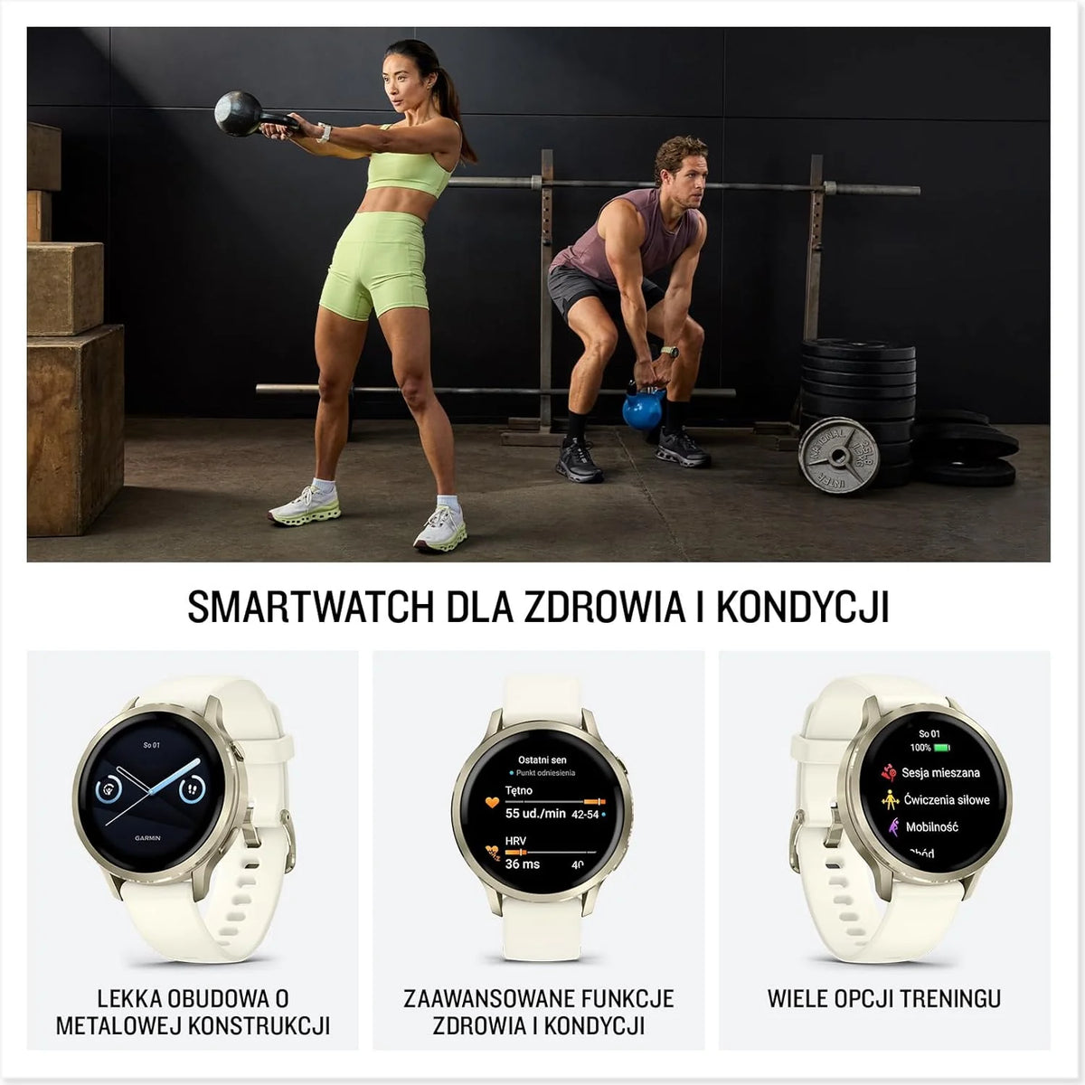 Garmin Venu 4 Premium Smartwatch GPS 41mm, AMOLED, Latarka LED, Slate Black/Black