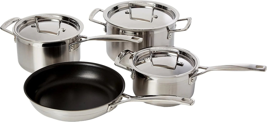 Le Creuset 96209400001000 3-Warstwowy Zestaw Naczyń Ze Stali Nierdzewnej, Srebrny, 5 Sztuk