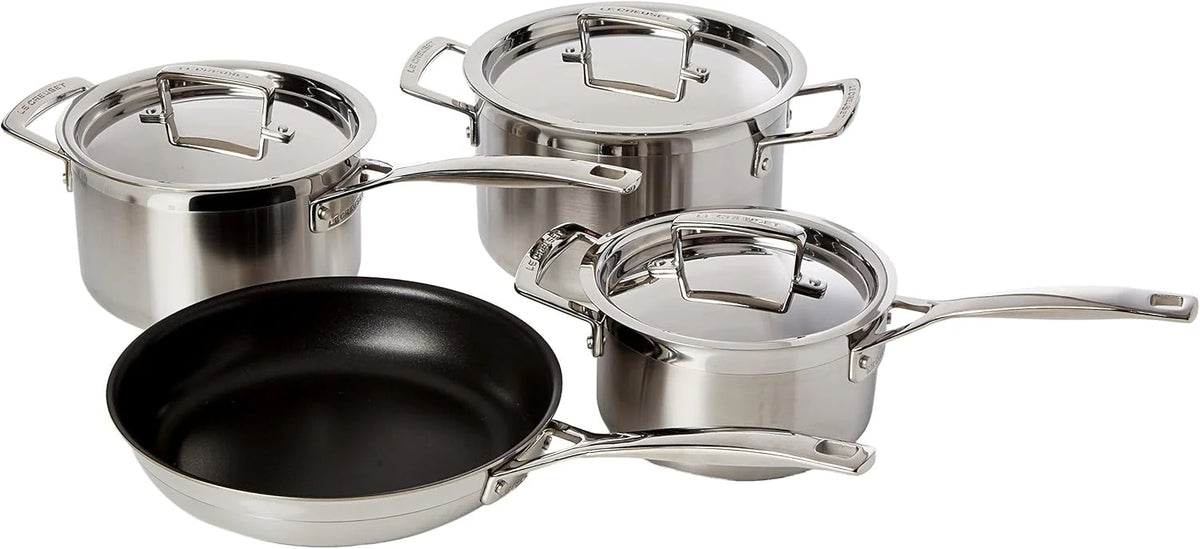 Le Creuset 96209400001000 3-Warstwowy Zestaw Naczyń Ze Stali Nierdzewnej, Srebrny, 5 Sztuk