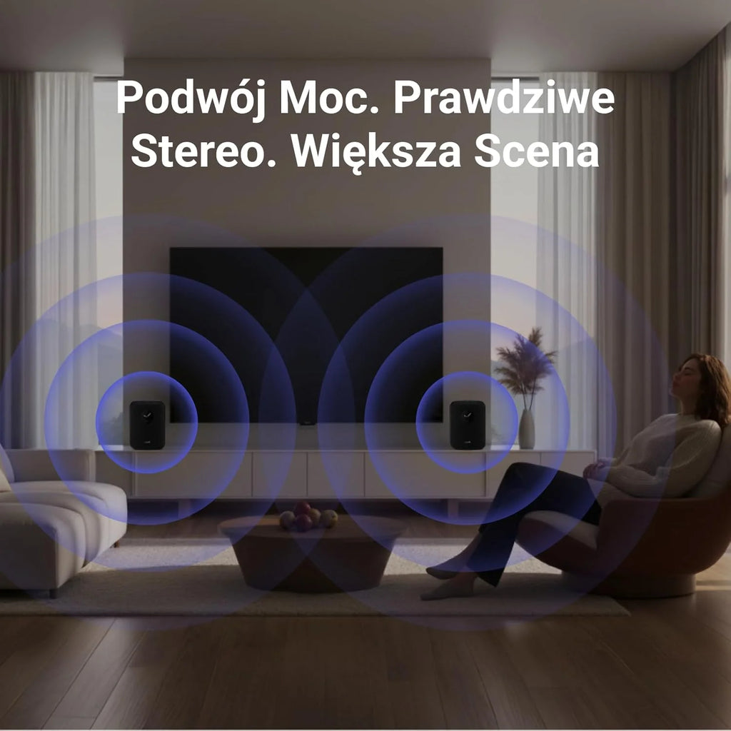 WiiM Sound inteligentny głośnik z ekranem 1,8″, Hi-Res 24-bit/192 kHz, AI RoomFit™, 100 W, Wi-Fi 6E/Bluetooth 5.3, multiroom i stereo, pilot w zestawie, Czarny