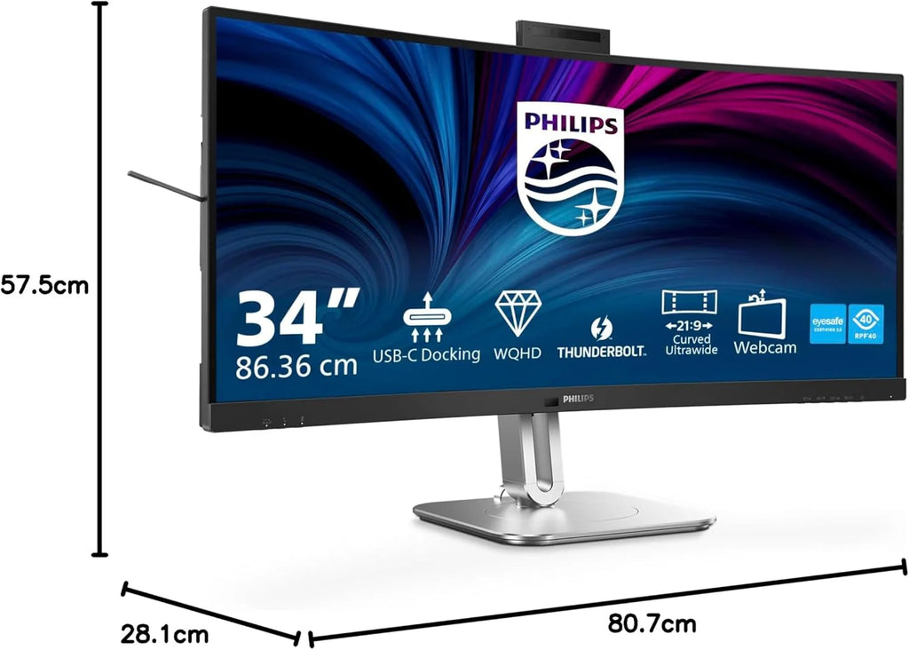 PHILIPS 6000 series 34B2U6603CH/00 monitor komputerowy 86,4 cm (34) 3440 x 1440 px Wide Quad HD LCD Szary