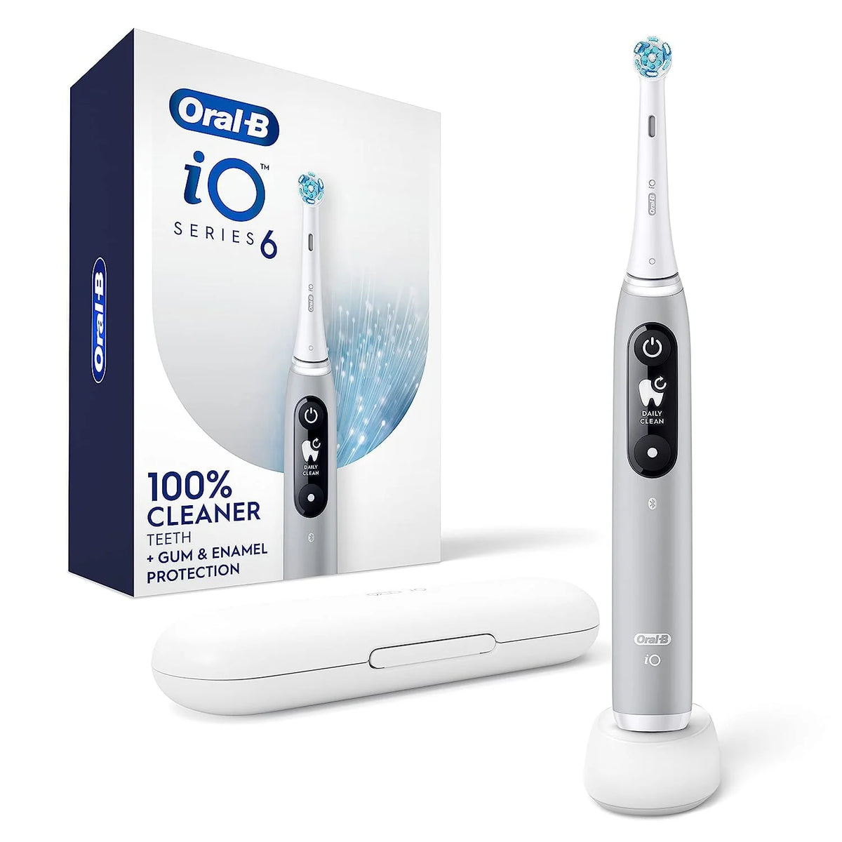 Oral-B iO Series 6 Elektryczna szczoteczka do zębów z widocznym czujnikiem ciśnienia, ochrona dziąseł, 2-minutowy timer, 5 ustawień czyszczenia, 1 główka szczoteczki do zębów: