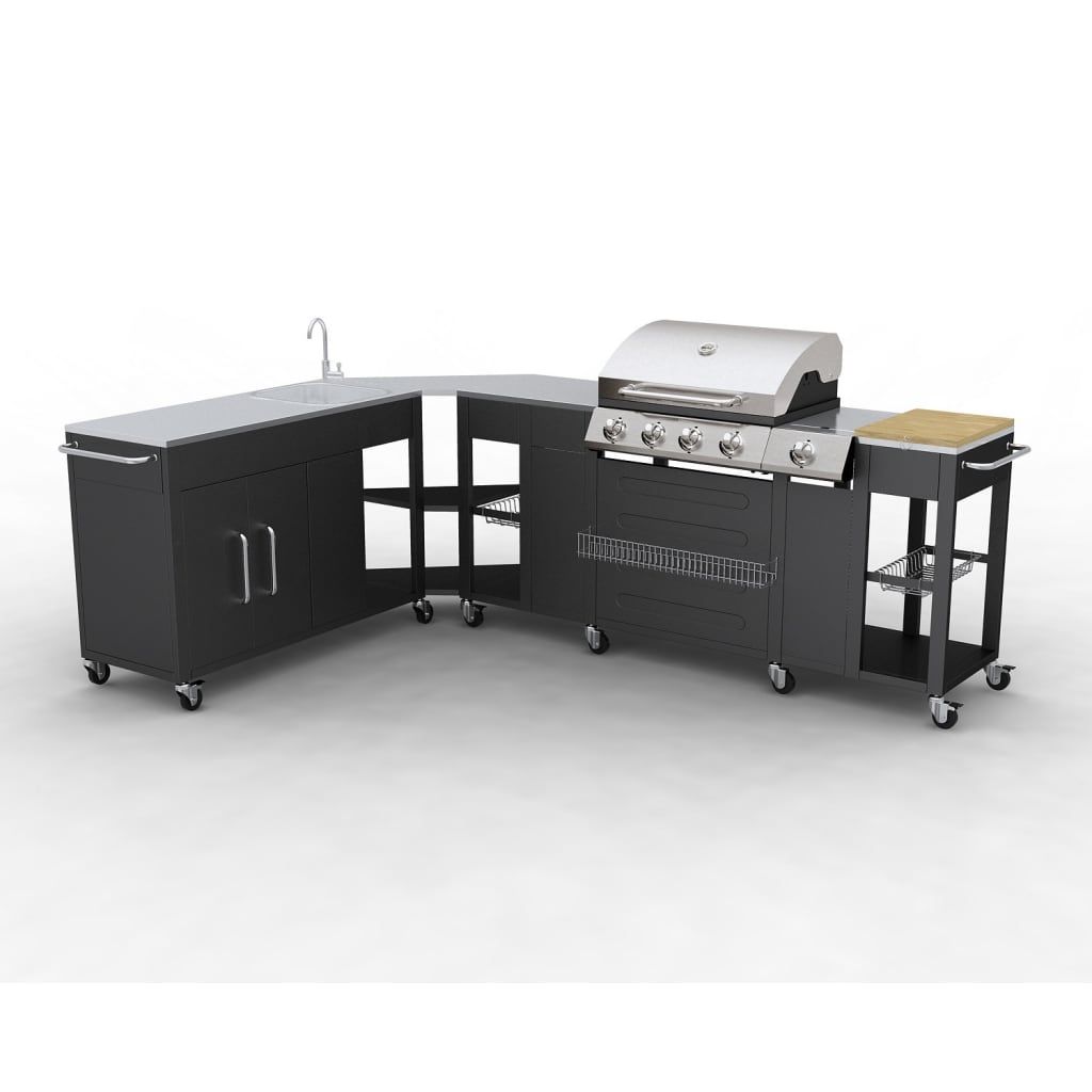 Vidaxl 4+1 palnikowy grill gazowy