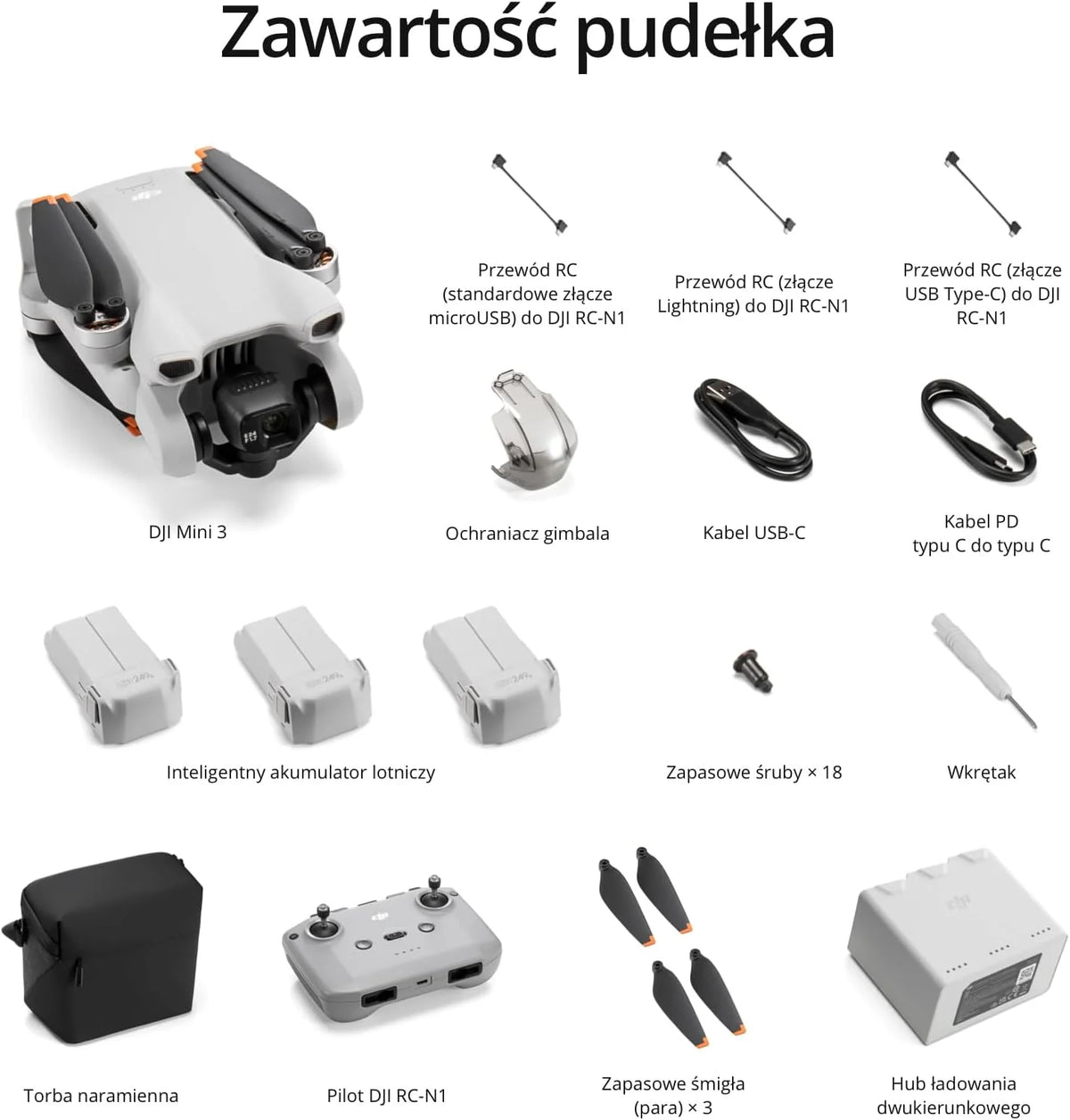 DJI Mini 3 Fly More Combo(DJI RC) Lekki i Składany Dron z Minikamerą z Opcją Nagrywania Wideo w Jakości 4K HDR, 38-Minutowym Czasem Lotu, True Vertical Shooting i Inteligentnymi Funkcjami, C0