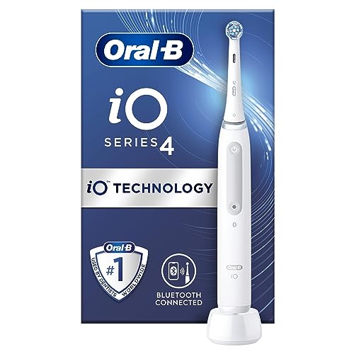 Oral-B iO4 Elektryczne szczoteczki do zębów dla dorosłych, elektryczna szczoteczka do zębów Oral B, 1 głowica szczoteczki do zębów, 4 tryby z wybielaniem zębów, elektryczna szczoteczka do zębów dla