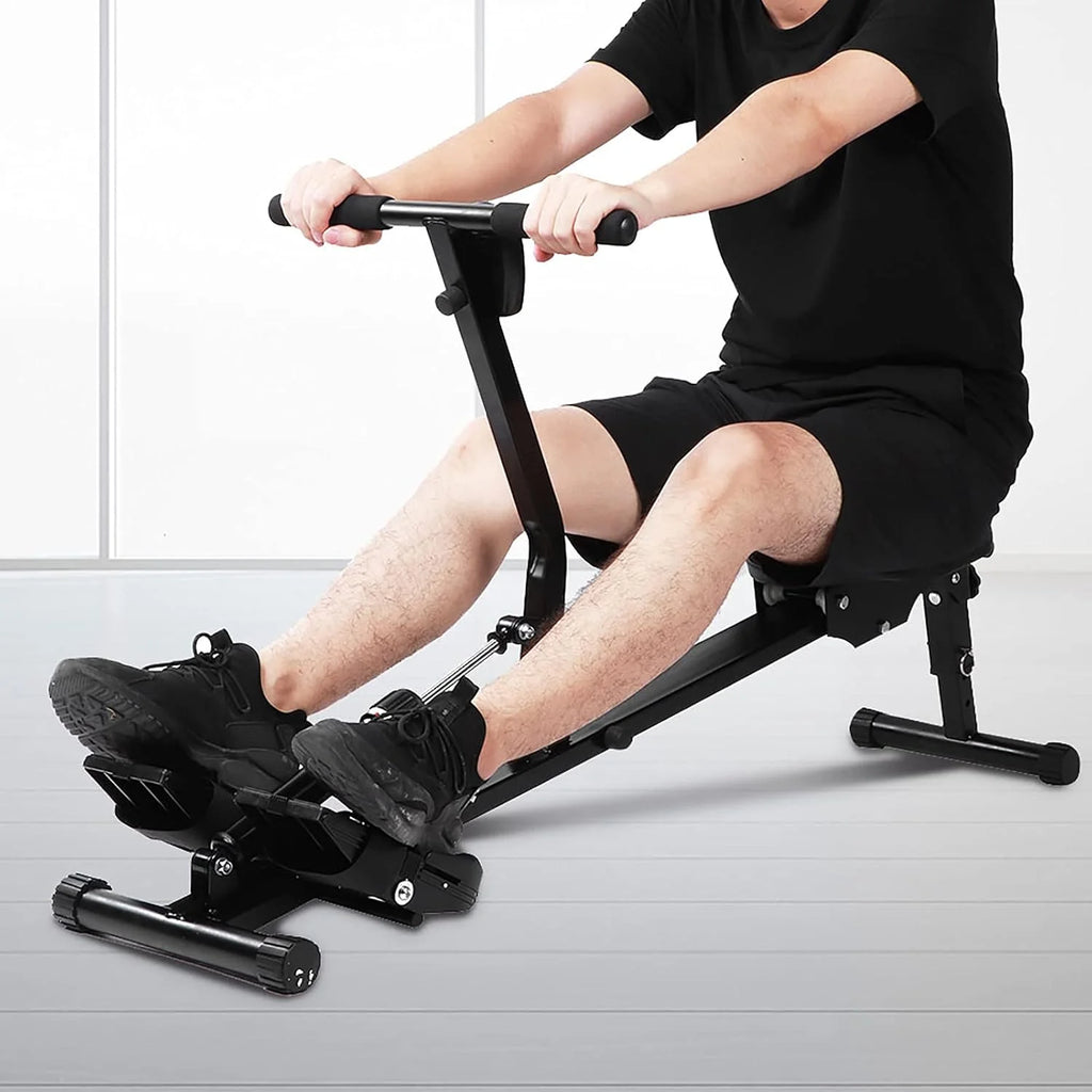 AMONIDA Składany Wioślarz do Domowego Treningu Wioślarskiego z Monitorem Cyfrowym Regulowany Opór Udźwig 120 Kg do ćwiczeń Cardio Całego Ciała