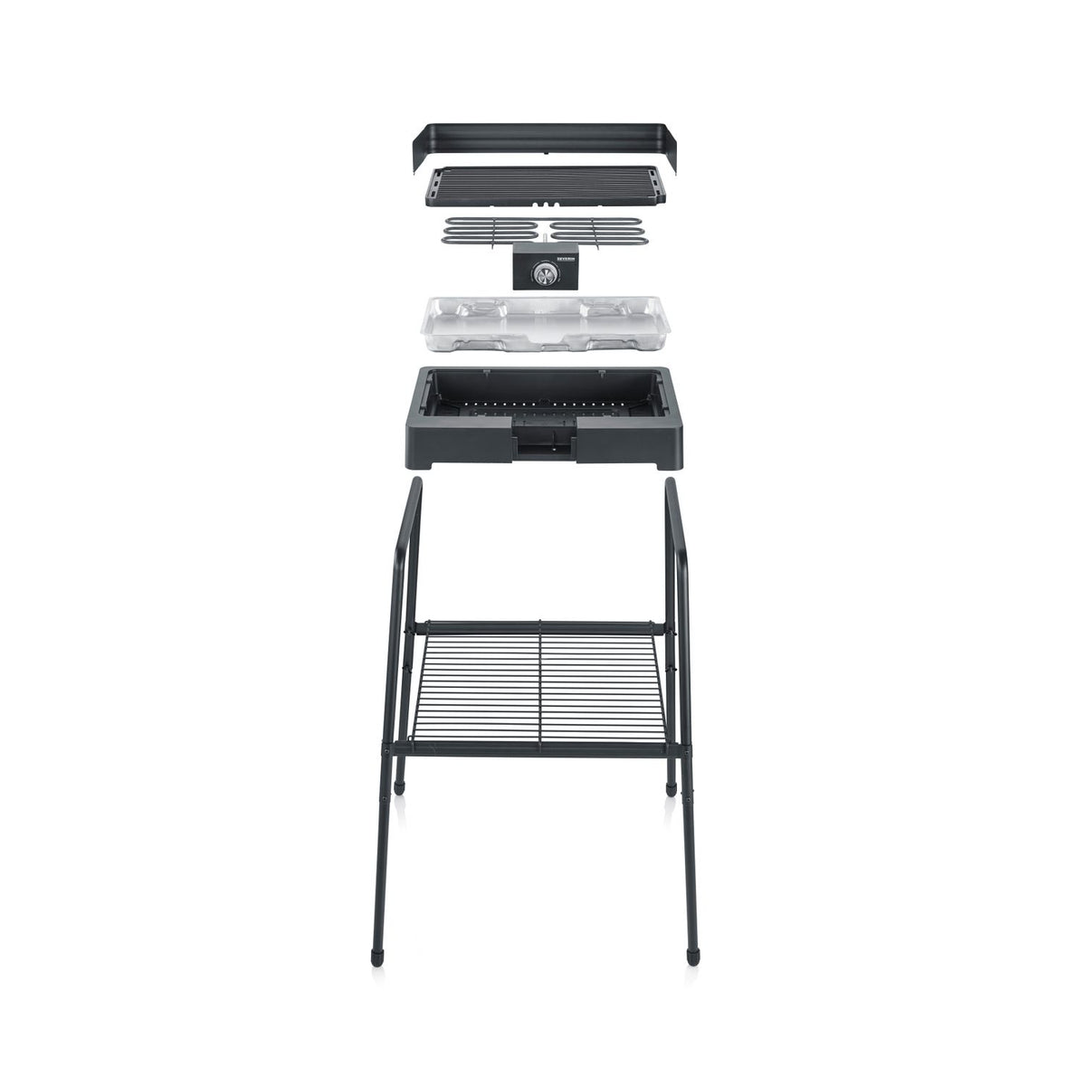 Grill z nóżkami i żebrowanym grillem 2200 W Pg 8568 Severin