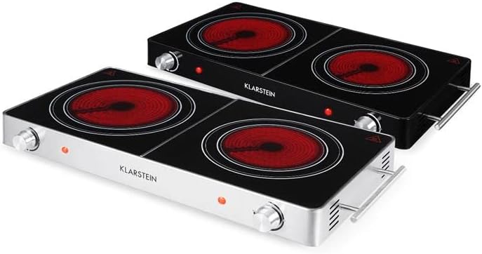 Klarstein Płyta indukcyjna, 2 płyty grzewcze, elektryczna, nowoczesna płyta grzewcza, indukcyjna na kemping, 2 płyty, 2 płyty indukcyjne, mobilna, 3100 W