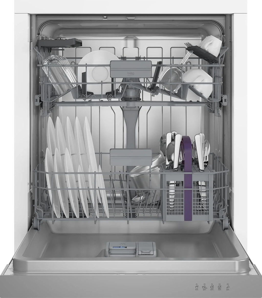 Beko BDIN16430 b300 zmywarka do zabudowy 60 cm w pełni zintegrowana, na 14 nakryć wymiarowych, 3 poziomy zmywania, 5 temperatur, 6 programów, połowa obciążenia, automatyczne otwieranie drzwi,