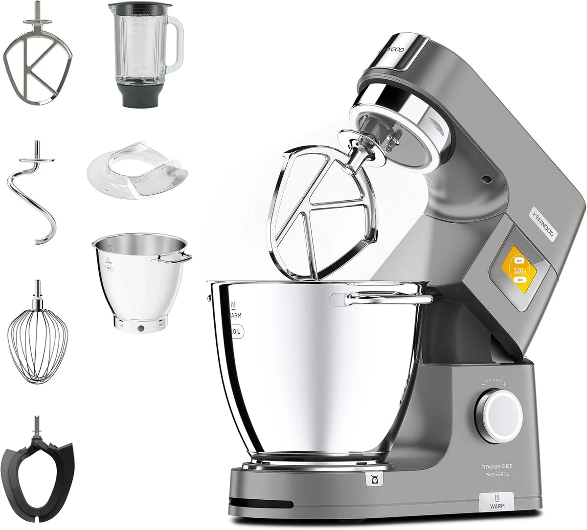 Kenwood Titanium Chef Patissierxl Robot Kuchenny, Srebrny, 1400 W