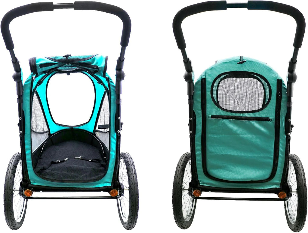 PETIQUE Trailblazer Jogger, wózek dla zwierząt domowych o średniej wielkości, wentylowany wózek dla kotów i psów, Neptune
