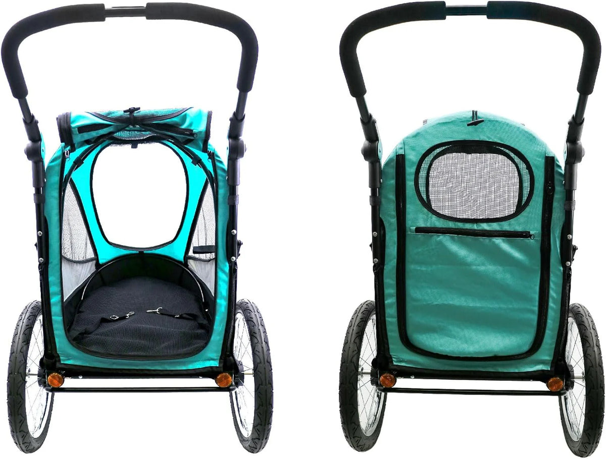 PETIQUE Trailblazer Jogger, wózek dla zwierząt domowych o średniej wielkości, wentylowany wózek dla kotów i psów, Neptune