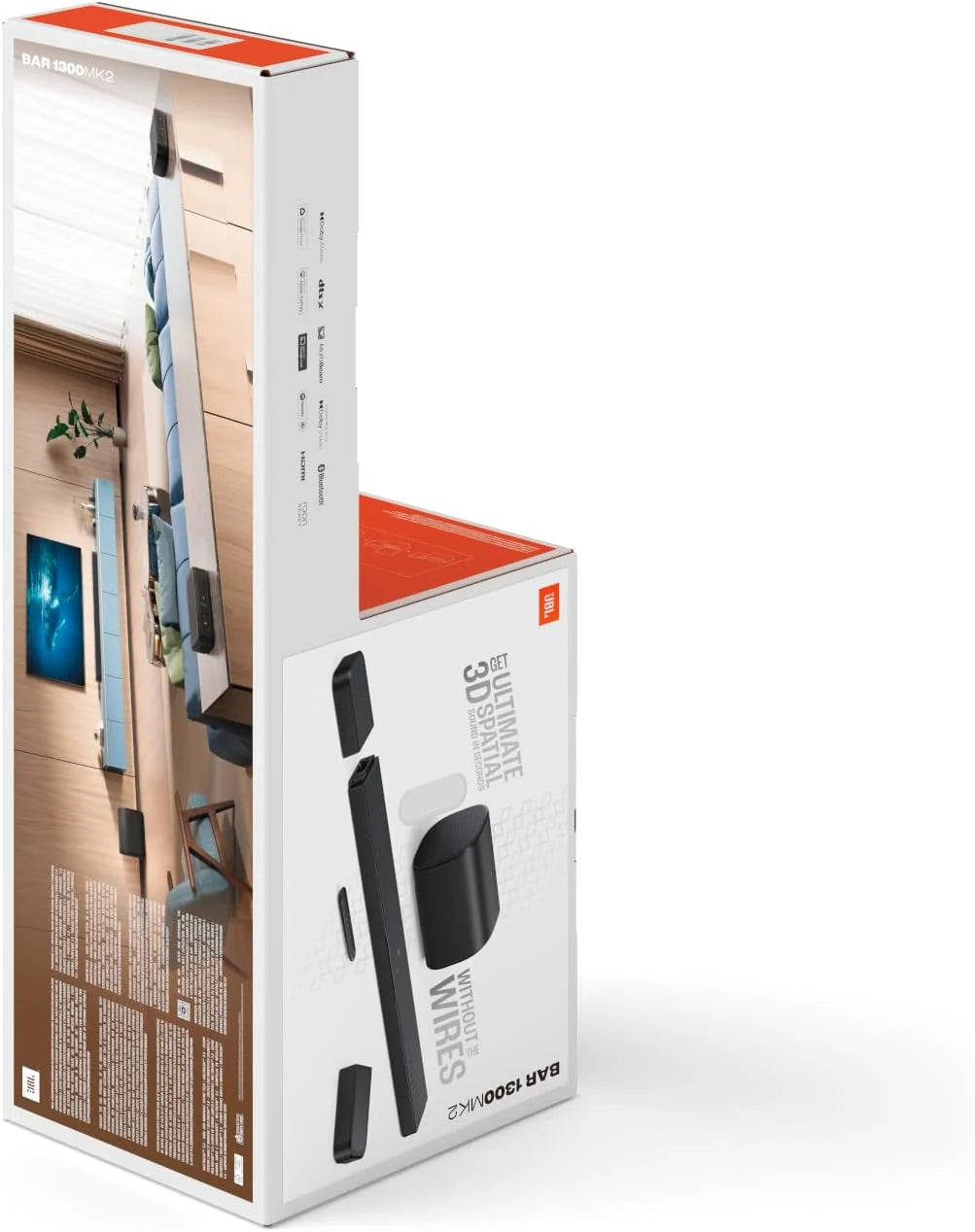 JBL Bar 1300 MK2 – 11.1.4-kanałowy soundbar Bluetooth do telewizora z odłączanymi głośnikami, 8-calowym subwooferem, Dolby Atmos i DTS:X, HDMI eARC, Wi-Fi, PureVoice 2.0 i MultiBeam 3.0, czarny