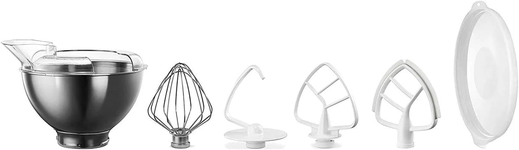 Electrolux Robot Kuchenny 1200 W, 10 prędkości + f. pulsacyjna, Oświetlenie LED misy, 2 misy o pojemności 4,8l i 2,9l, W Zestawie: Hak, Trzepaczka, Ubijaczka, Silikonowa Łyżka, Pokrywa, EKM5570,Beżowy
