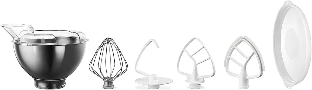 Electrolux Robot Kuchenny 1200 W, 10 prędkości + f. pulsacyjna, Oświetlenie LED misy, 2 misy o pojemności 4,8l i 2,9l, W Zestawie: Hak, Trzepaczka, Ubijaczka, Silikonowa Łyżka, Pokrywa, EKM5570,Beżowy