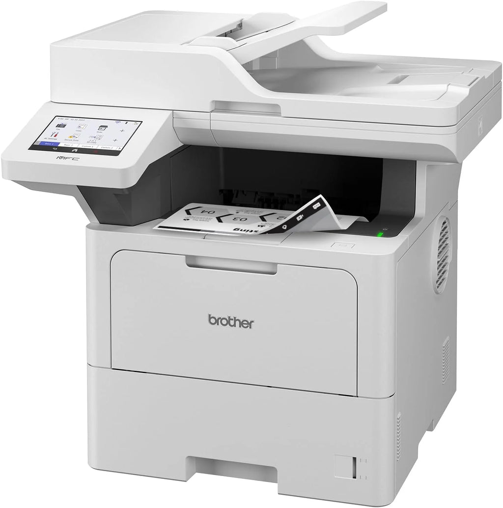 Brother Mfcl6710Dw Monochromatyczna drukarka laserowa 4 w 1, 50 Ppm, drukowanie i skanowanie twarzy, automatyczne retro, wyświetlacz dotykowy Da12, 7 Cm, przewodowa łączność i WIFI