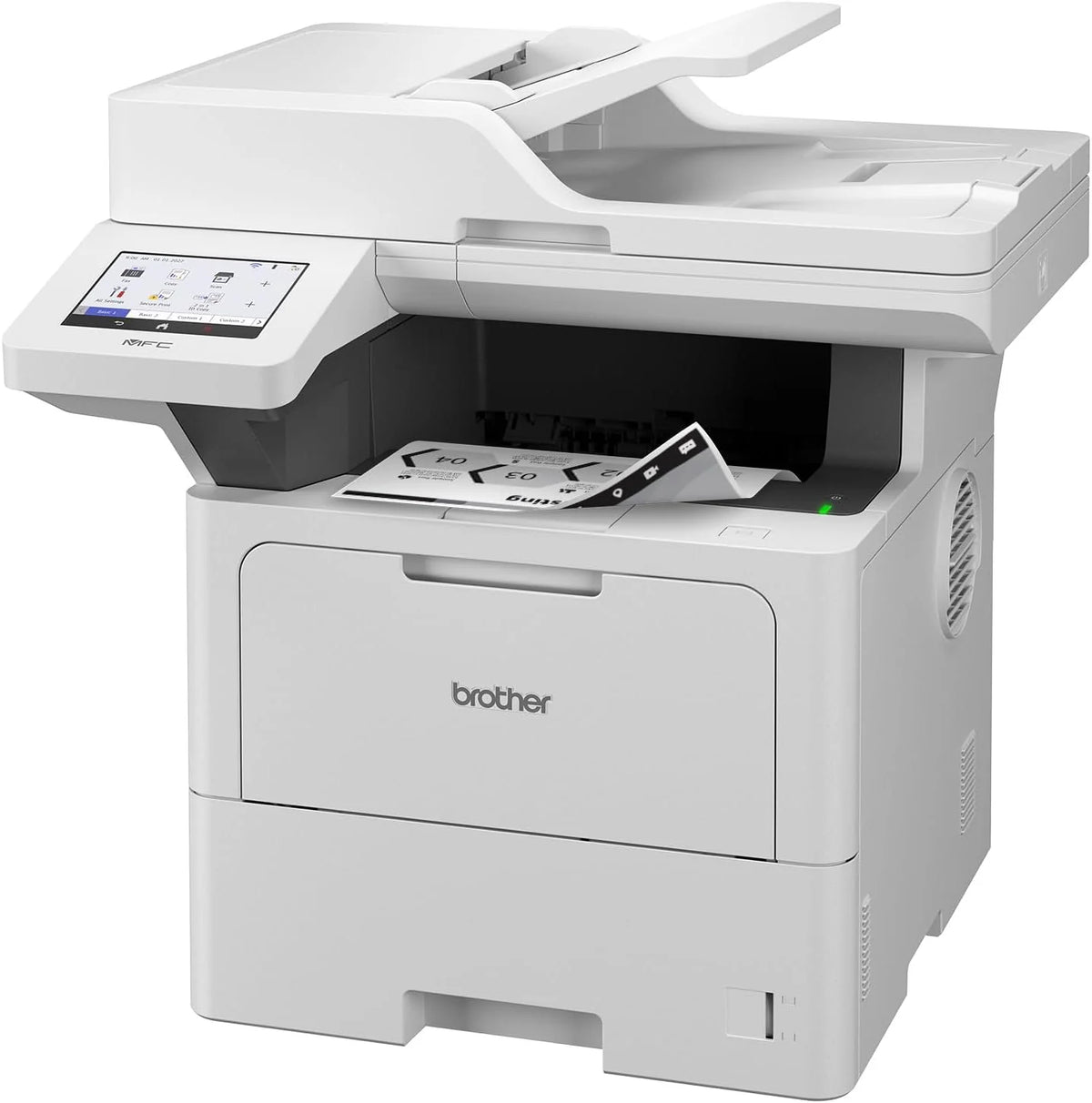 Brother Mfcl6710Dw Monochromatyczna drukarka laserowa 4 w 1, 50 Ppm, drukowanie i skanowanie twarzy, automatyczne retro, wyświetlacz dotykowy Da12, 7 Cm, przewodowa łączność i WIFI