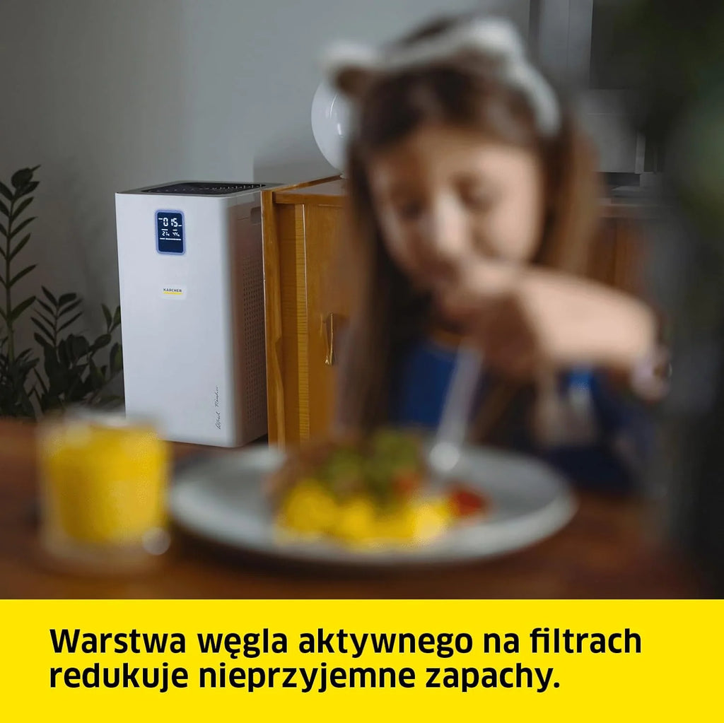 Kärcher Oczyszczacz Powietrza AF 50 Signature Line, przepływ: 520 m³/h, do 100 m², usuwa 99,95% cząsteczek do 0,3 μm i zapachów, funkcja automatyczna, timer, tryb nocny, w zestawie zestaw filtrów