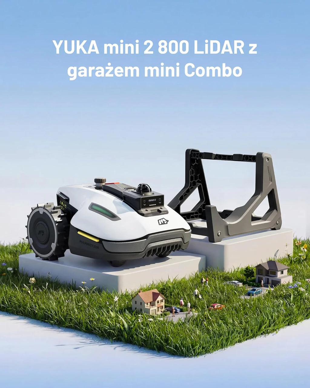 Mammotion YUKA 2000 Kosiarka Automatyczna z zamiatarką, Zalecane 2000 m², maks.2400 m²,i Nachyleniu 45%, UltraSense AI Vision do Auto-Mapowania Wysokość Koszenia 20-90mm Szerokość Koszenia 320mm