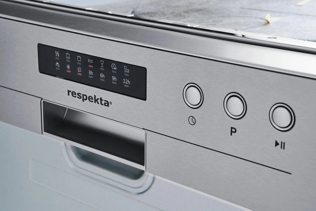 Respekta zmywarka półzintegrowana 60 cm/zmywarka do zabudowy z 6 programami/wstępny wybór czasu startu/mieści do 12 kompletów naczyń/wyświetlacz LED / GSP60TIDM