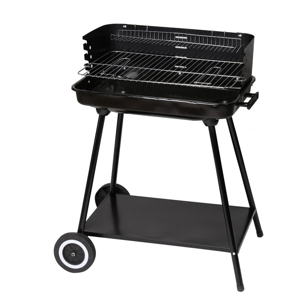 Grill węglowy Lolahome ze stalowym rusztem, 57x38x80 cm, czarny