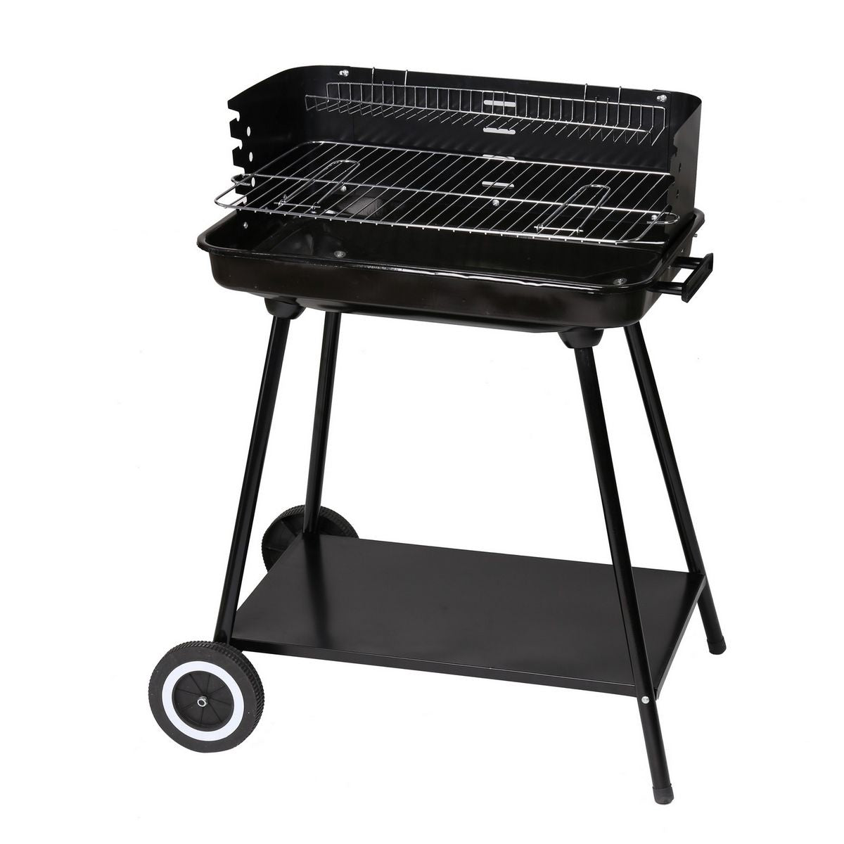 Grill węglowy Lolahome ze stalowym rusztem, 57x38x80 cm, czarny