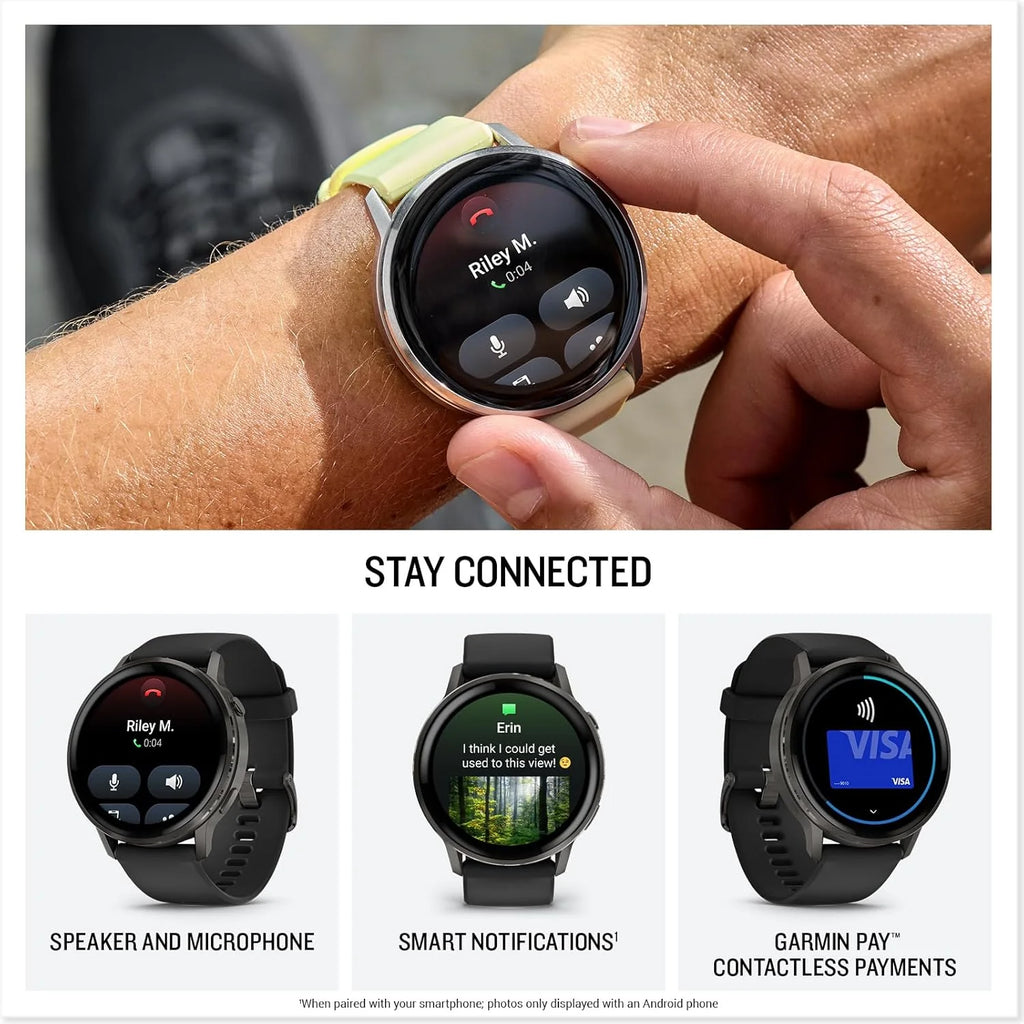 Garmin Venu 4 Premium Smartwatch GPS 41mm, AMOLED, Latarka LED, Slate Black/Black