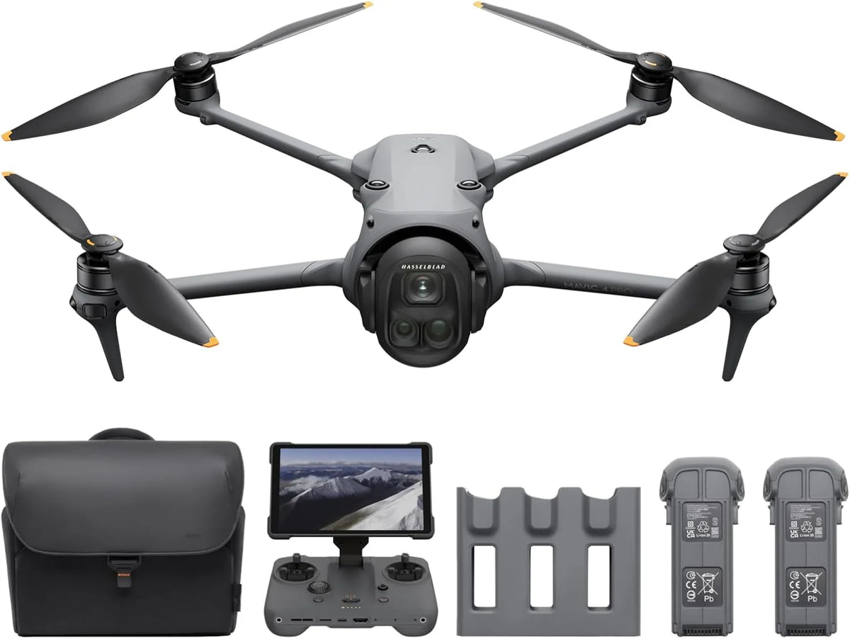 DJI Mavic 4 Pro 512 GB Creator Combo z DJI RC Pro 2, flagowy dron trójkamerowy z kamerą Hasselblad CMOS 100 MP 4/3, maksymalny czas lotu 51 minut, trzema bateriami, koncentratorem ładowania i nie