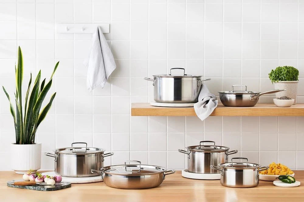 Le Creuset 96209400001000 3-Warstwowy Zestaw Naczyń Ze Stali Nierdzewnej, Srebrny, 5 Sztuk