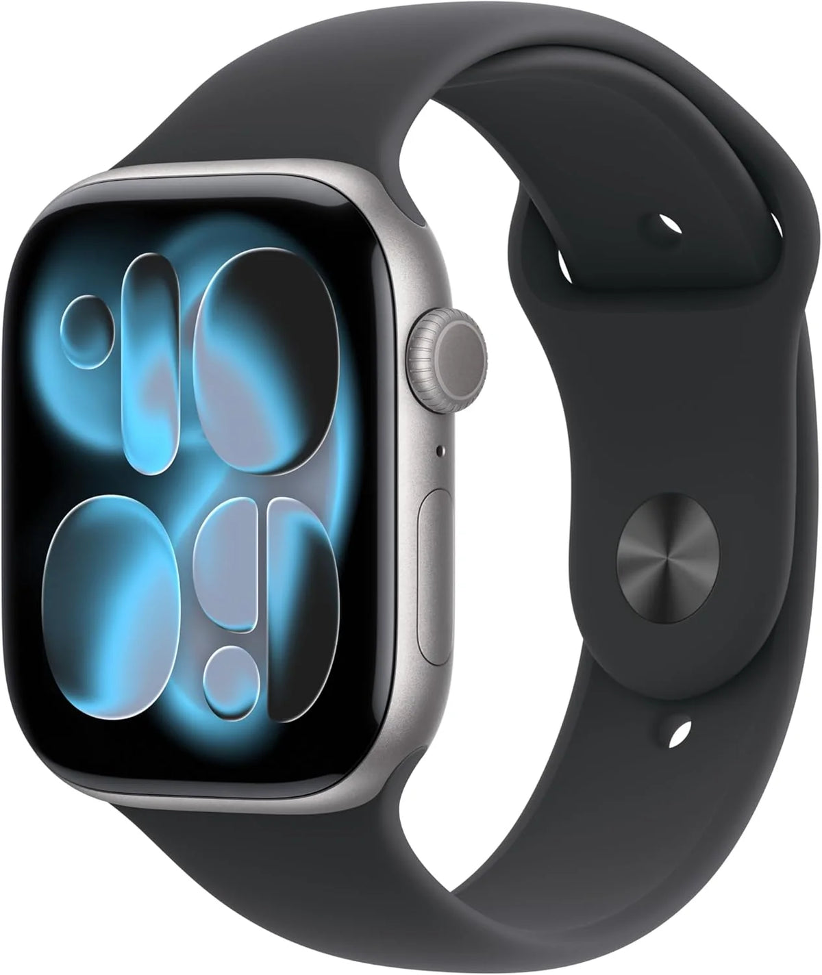 Apple Watch Series 11 GPS 42 mm Smartwatch, koperta z aluminium kolor Niedościgniona czerń, Pasek sportowy kolor czarny - S/M. Wynik snu, monitor fitness, monitorowanie stanu zdrowia