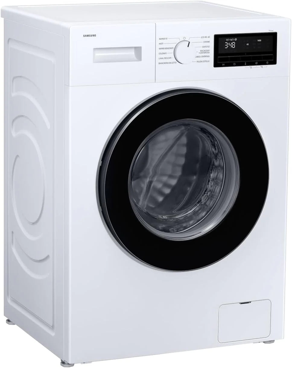 Samsung Pralka serii 3000 WW90FG3M05AWET wolnostojąca, 9 kg, Wi-Fi, szybkie pranie, para, dezynfekcja, ładowanie z przodu, 59,5 l x 85 h x 52p