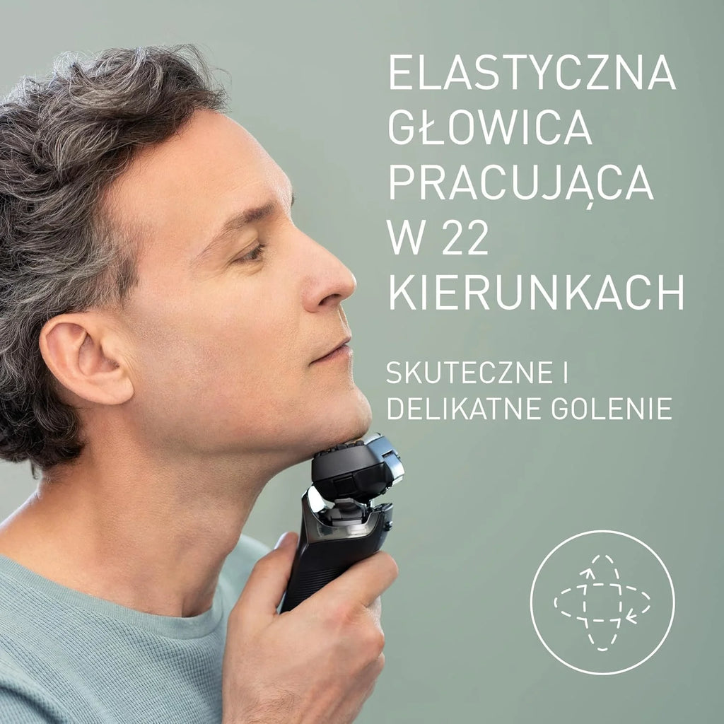 Panasonic ES-LS6A 6-Ostrzowa Golarka Elektryczna Dla Mężczyzn, Elektryczna Maszynka Do Golenia Z Czujnikiem Zarostu, Systemem Automatycznego Czyszczenia I Ładowania