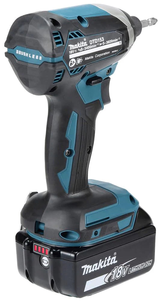 Makita Dtd153Rtj Wkrętarka, Niebieski/Czarny, ‎29.5 x 39.5 x 16.5 cm; 1.5 kg