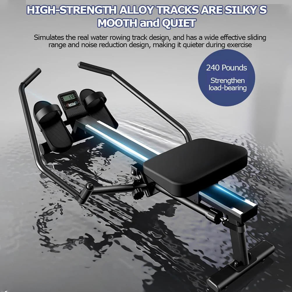 Wioślarz do domowej siłowni, 12 poziomów regulacji oporu, nośność 120 kg, składany, monitor LCD do treningu cardio całego ciała