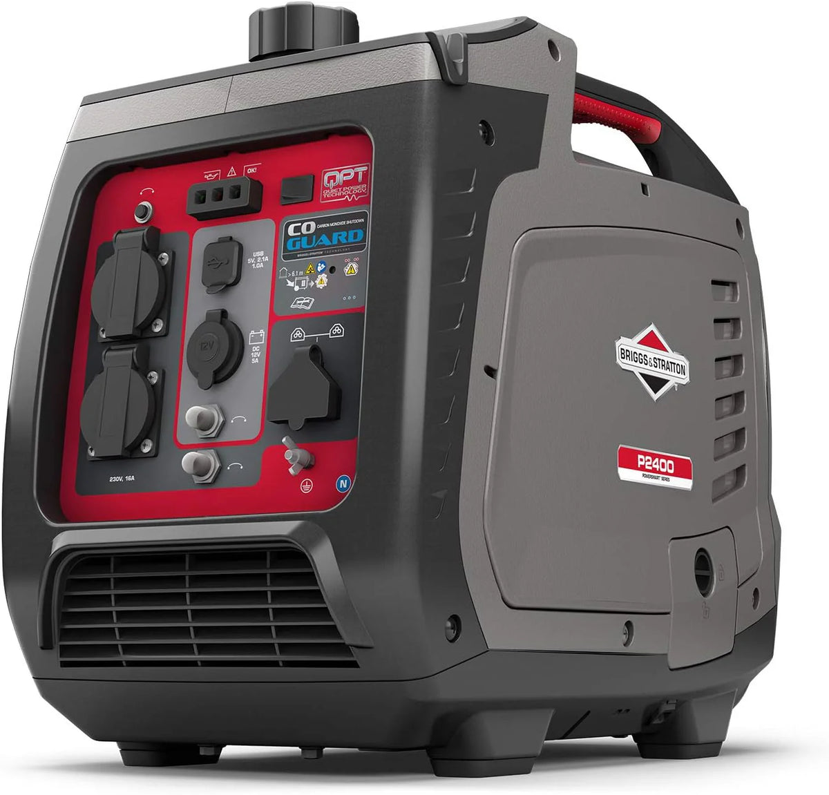 Briggs & Stratton 030800 Inwerterowy Generator Prądu z Serii Powersmart P2400 o Mocy 2400 W/1800 w Czystej Prądu, Bardzo Cichy i Lekki i Lekki, W