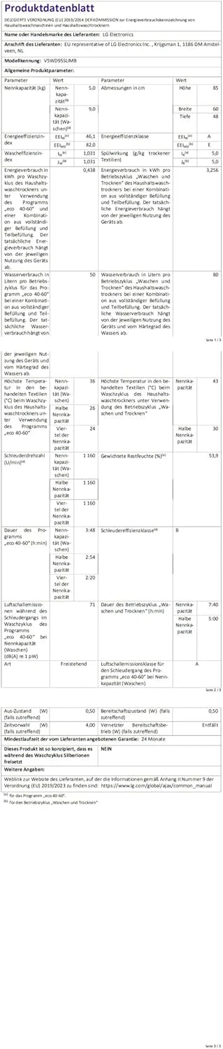 LG V5WD95SLIMB, klasa A/E, SLIM pralko-suszarka, 9-5 kg prania/suszenia, Wi-Fi, AI Direct Drive, głębokie czyszczenie parą, TurboWash 360°, bezpieczne drzwi szklane, AquaLock, 60 x 53,5 x 85 cm,